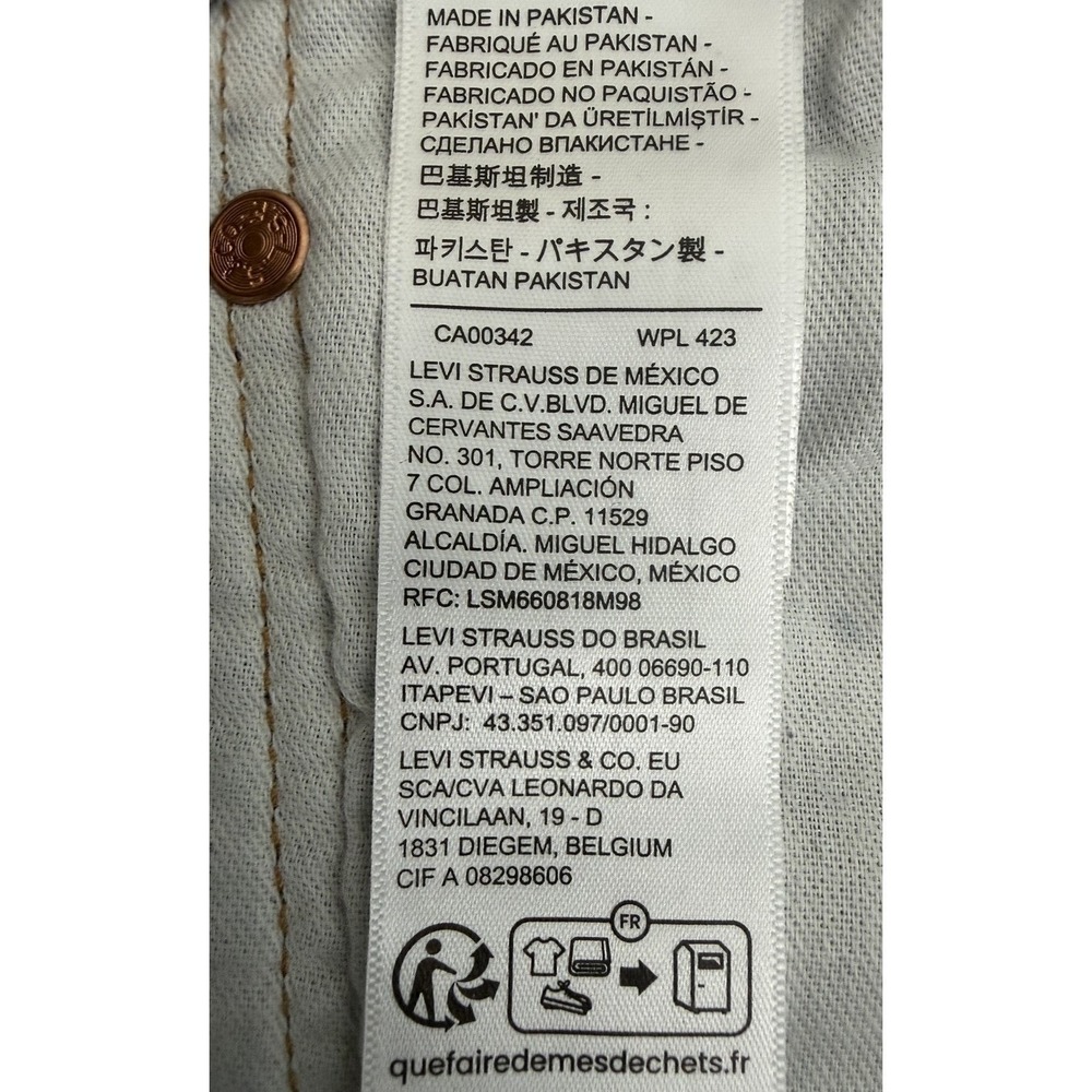 Levis 501 Jeans Original Straight Leg Button Fly 100% Cotton Dark Wash W33X36L - Picture 13 of 16